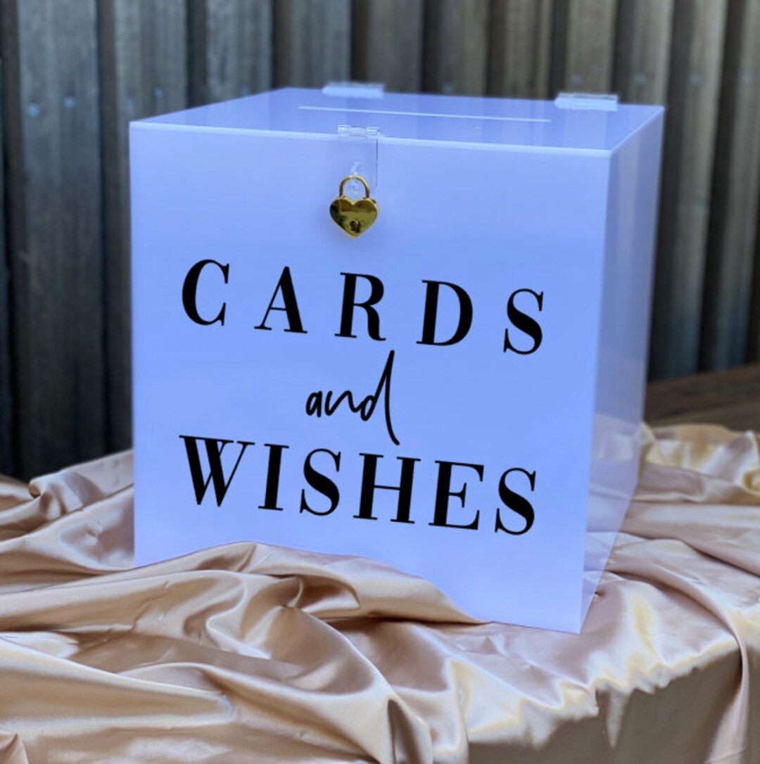 WHITE Acrylic Wishing Well Wishing Well Box Personalised Wedding Wishing Well Engagement Wishing