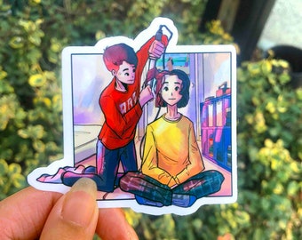 Ondulação de cabelo para namorada, adesivo recortado, cabeleireiro, cabeleireiro, à prova d'água, brilhante, papelaria e etiquetas