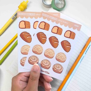 Bread Bun Bakery Planner Sticker Sheet Matte L Variety Stationery ...