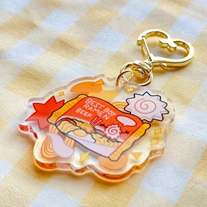 Llavero de acrílico transparente Best Boy Ramen de 2&quot; l Llavero con forma de amigo de fideos y comida asiática l Llavero con gancho dorado Lindo colgante con forma de llave