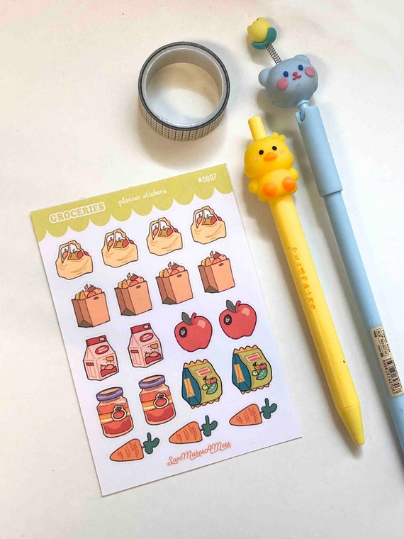 Grocery Shopping Planner Sticker Sheet Matte L Variety - Etsy