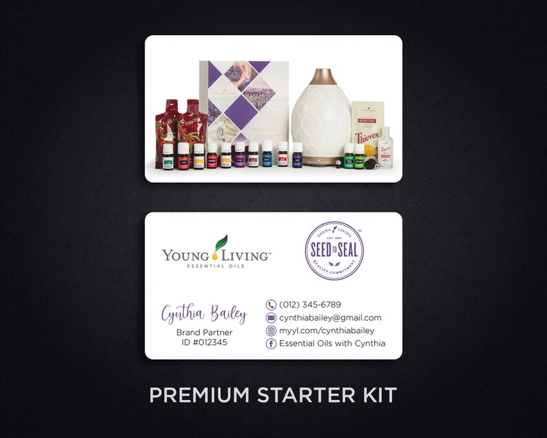 PRINTABLE Young Living Business Cards, Essential Oils Business Cards ...
