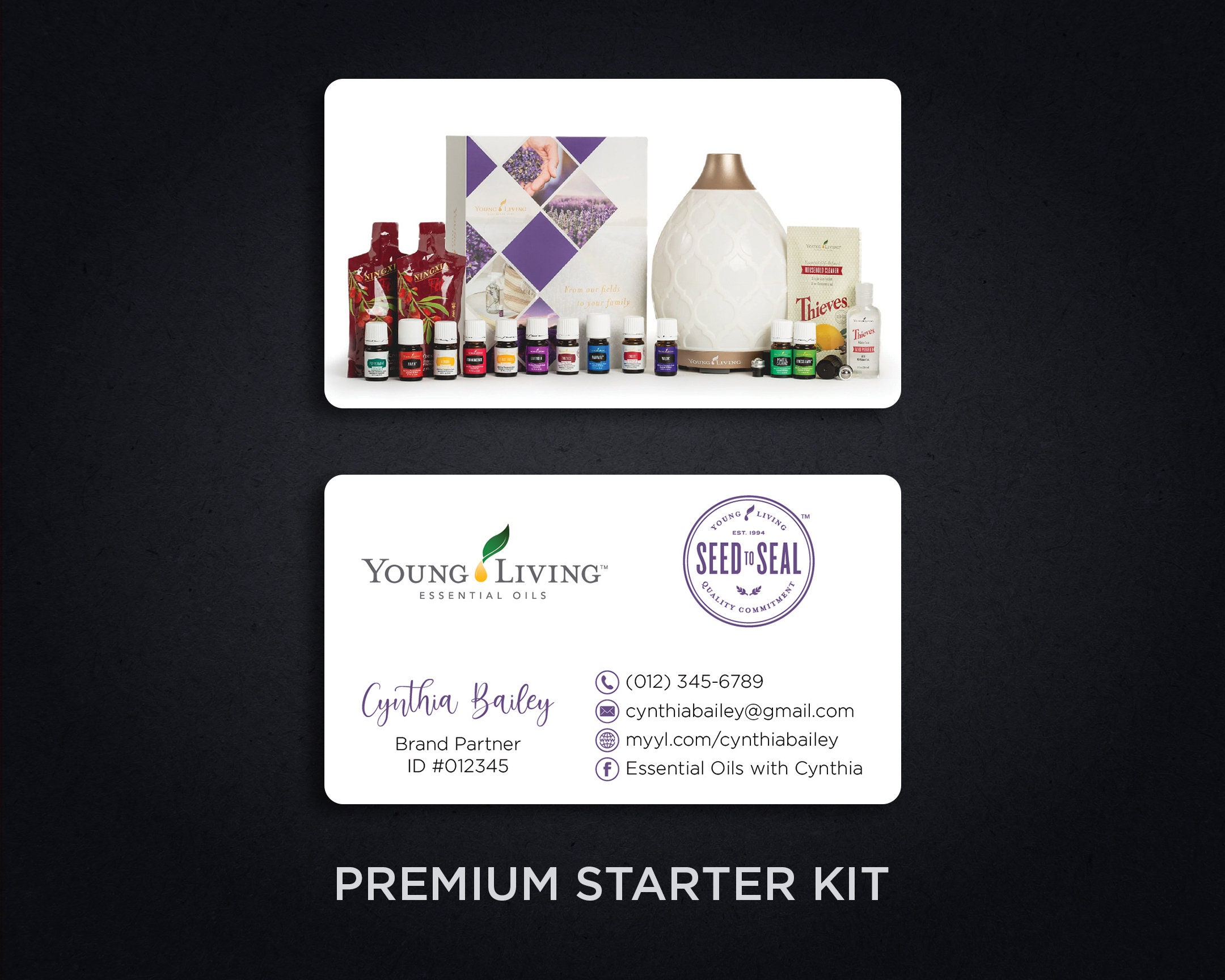 PRINTABLE Young Living Business Cards, Essential Oils Business Cards ...