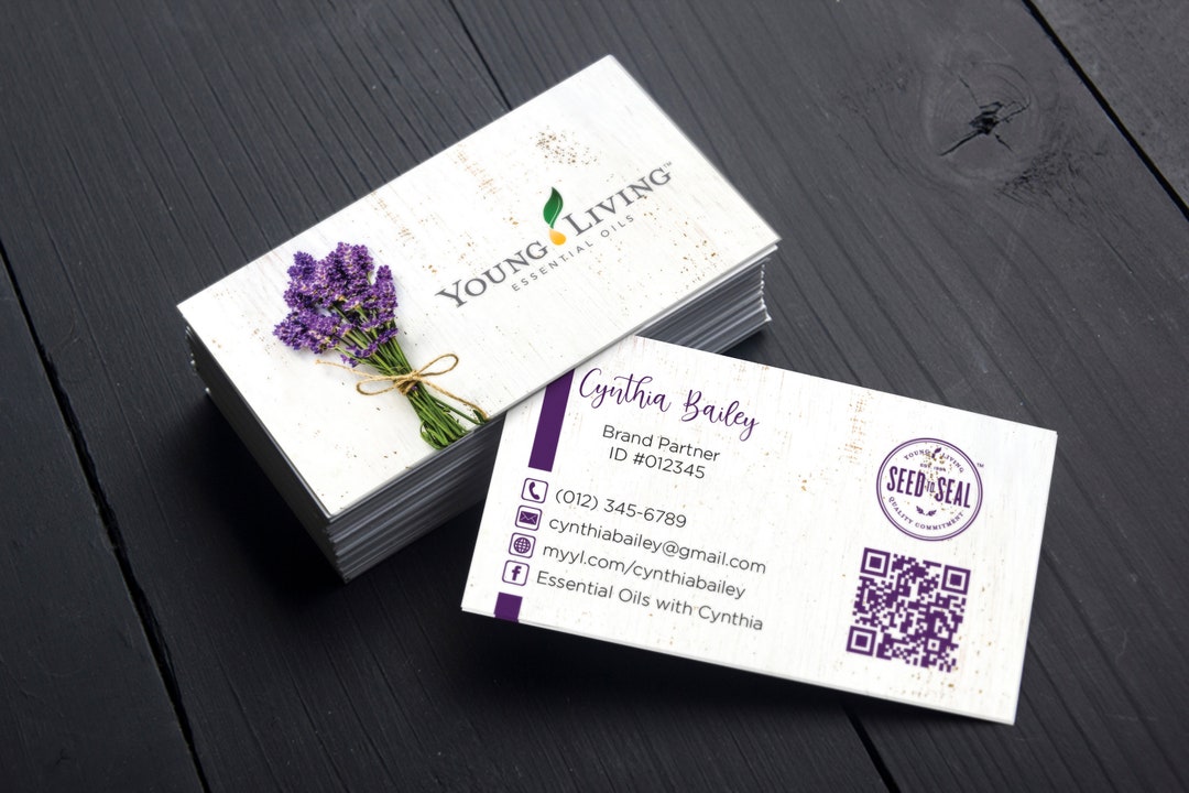 PRINTABLE Young Living Business Cards, Essential Oils Business Cards ...