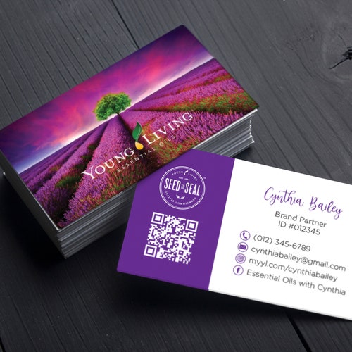 PRINTABLE Young Living Business Cards Essential Oils Business - Etsy