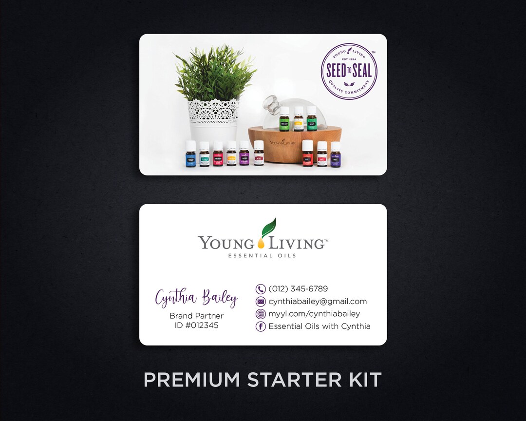 PRINTABLE Young Living Business Cards Essential Oils Business - Etsy