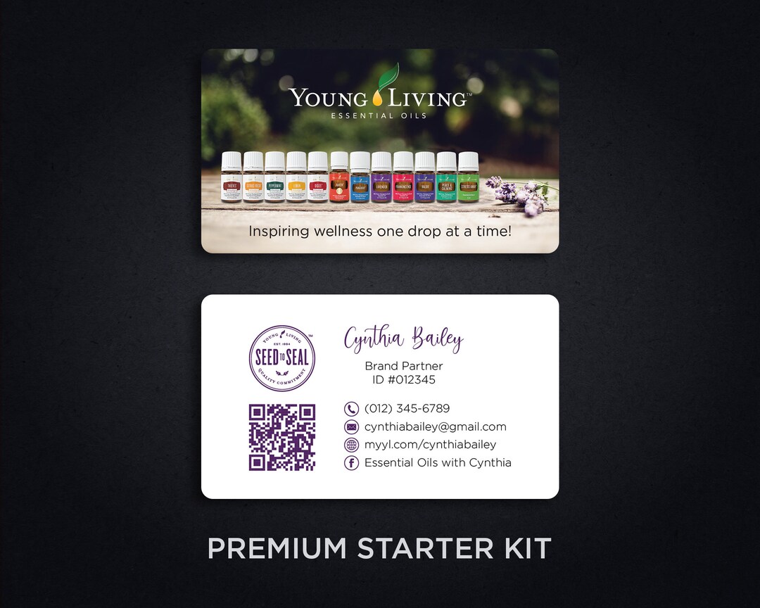 PRINTABLE Young Living Business Cards, Essential Oils Business Cards ...