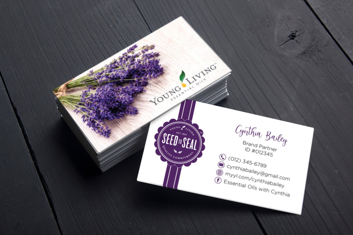 PRINTABLE Young Living Business Cards, Essential Oils Business Cards ...