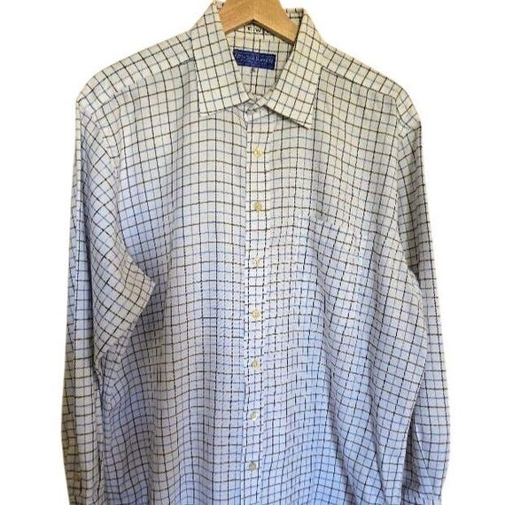 Gieves & Hawkes, Gieves and Hawkes No. 1 Savile Row London Men's 16.5 42 cm Windowpane Check Cotton Shirt