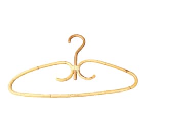 Vintage 70s Boho Bamboo Cane Rattan Clothes Hanger