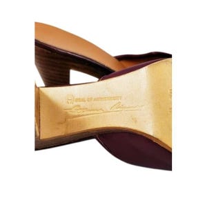 Vintage Etienne Aigner Burgundy Leather Mules A Logo Early 1980s 6.5 N image 9