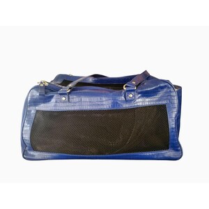 Bolso de lujo para mascotas de Donald Pliner, de piel de cocodrilo azul italiana, para bebé imagen 4