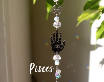 Pisces gift / Pisces crystals / Zodiacal suncatcher / Celestial suncatcher / Rainbow maker / Pisces birthstone / Crystal suncatcher / Pisces