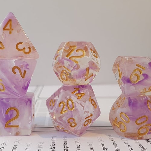 Dungeons & Dragons 7 Piece Polyhedral Dice Set Pink Nebula Etsy Australia