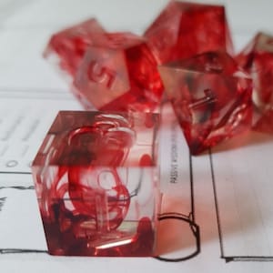 Blood Effect Dice Dungeons & Dragons RPG 7 Piece Dice