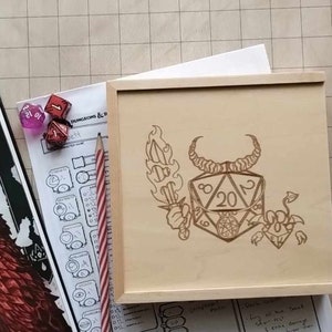 Warlock D&D RPG wooden Dice Tray