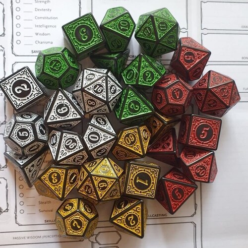 Aztec Dungeons & Dragons 7 Piece Dice Set - Etsy