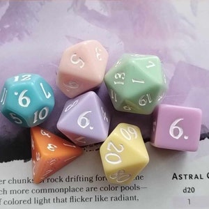 Pastel Mix Dungeons & Dragons 7 piece dice set