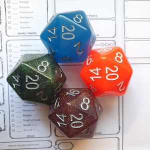 JUMBO D20 Dungeons and Dragons Single Dice