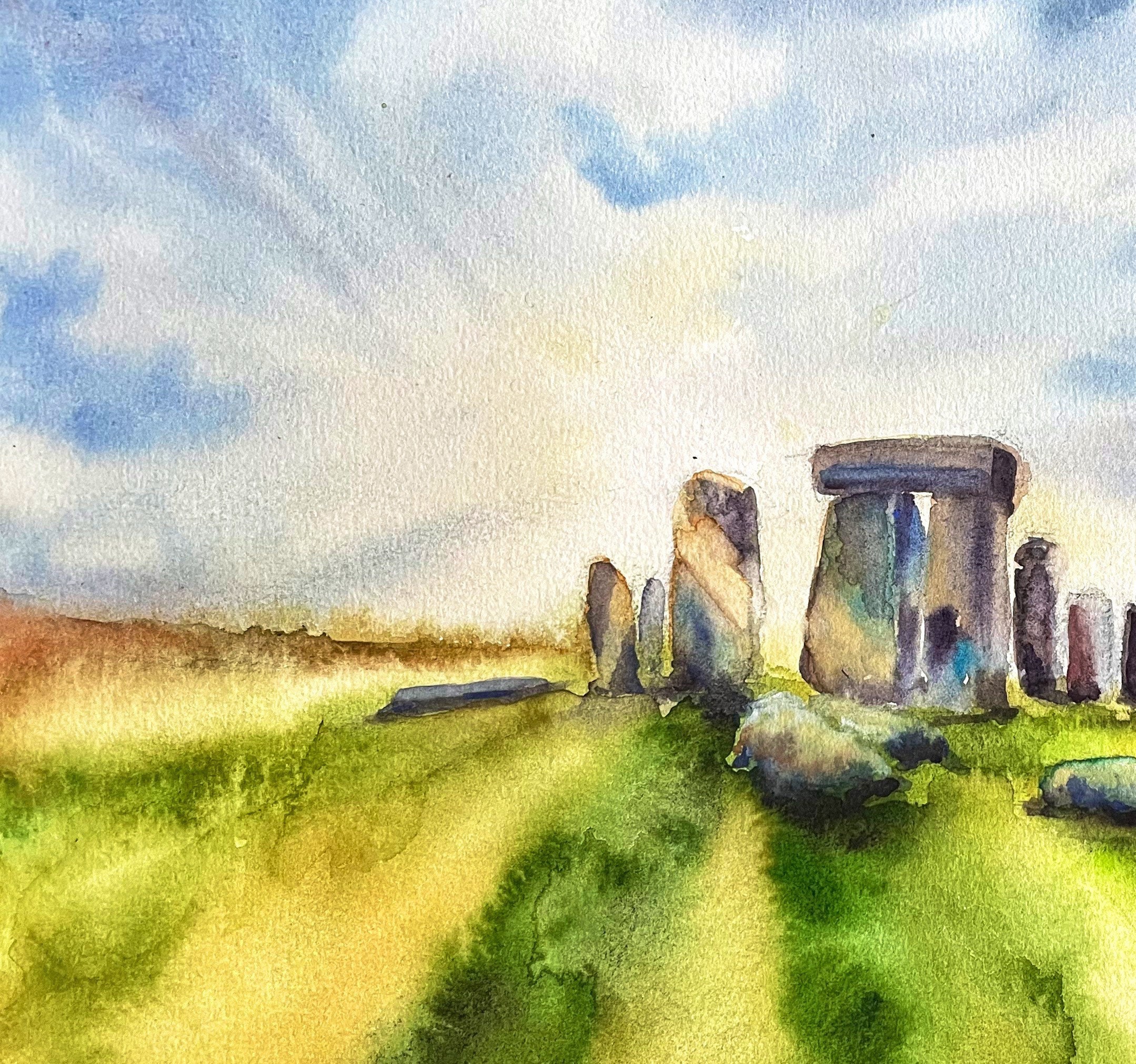 Stonehenge Painting Stonehenge Art Stonehenge Picture Etsy