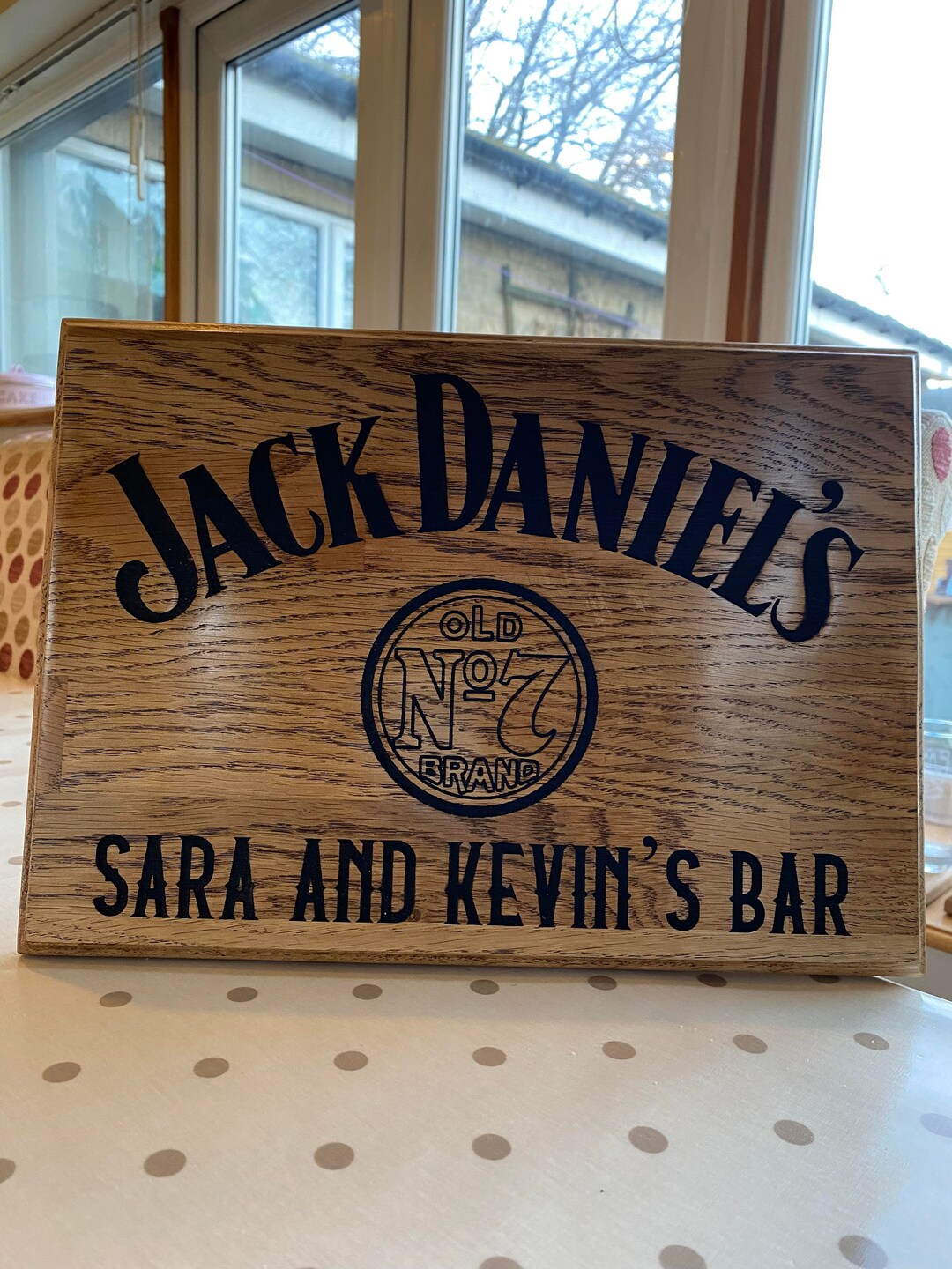 Jack Daniel's Old No 7 Personalised Engraved Wooden Bar Sign Etsy