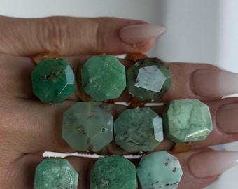 Citadel Chrysoprase Rings | 14mm Octagon