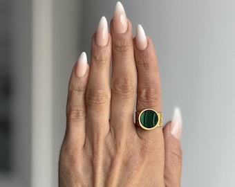 SIGNET Malachite Ring