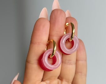 SOFT Jade Opal Hoop Earrings