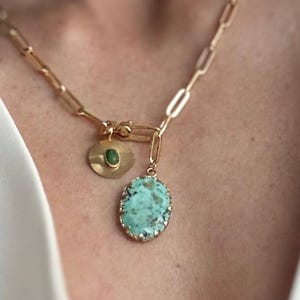 CITADEL Aventurine Ruby Zoisite Necklace | 24k GF | Paper Clip Chain | Adjustable