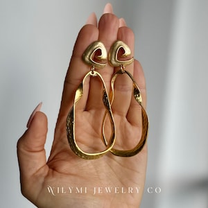 ATHENA Swirl Top Creolen | 24K Gold gefüllt | Matte Gehämmert | Leichtgewicht | Hypoallergen