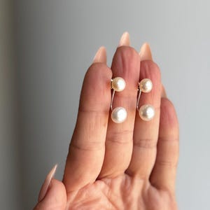 ÉCUME Multi-Use AAA Pearl Earring Jackets | 925 Sterling Silver | Hypoallergenic | Lightweight