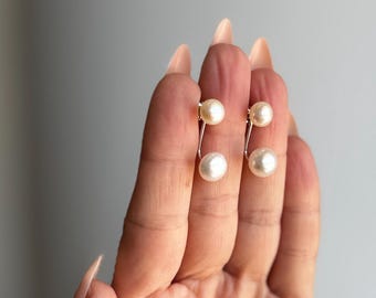 ÉCUME Multi-Use AAA Pearl Earring Jackets | 925 Sterling Silver | Hypoallergenic | Lightweight