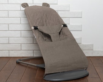 Baby Seat Bouncer Cover | Baby Gift Idea | Twins Baby Gift Idea | Dark Linen Cover Suitable for Babybjorn Bouncer | Newborn Boys And Girls