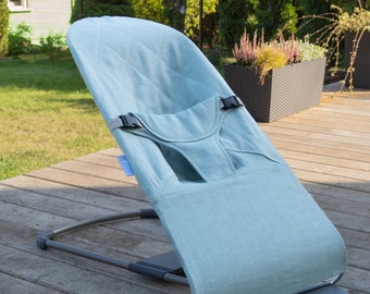 Housse pour siège de bébé colorée et naturelle | Remplacement du linge de maison | Housse en lin pour siège sauteur | Housse en lin adaptée au transat Babybjorn