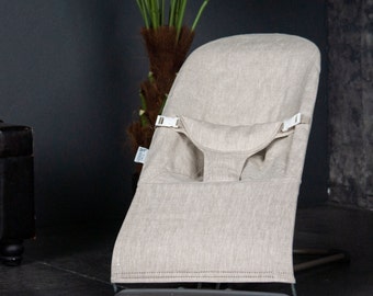 Natural Baby Seat Bouncer Cover | Linen Replacement with Laces | Linen Cover for Infant Bouncer | Linen Cover Suitable for Babybjorn Bouncer