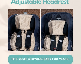 Linen Kids Car Seat Cover Organic Children Car Seat Insert Newborn Gift Anti-sweat Baby Car Cooling Car Seat Pad for Newborns 0-36 kg