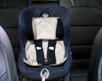 Cooling Linen Newborn Car Seat Cover Organic Infant Car Seat Insert Newborn Gift New Mom Gift Anti-Sweat Car Seat Pad for Newborns 0-36 kg