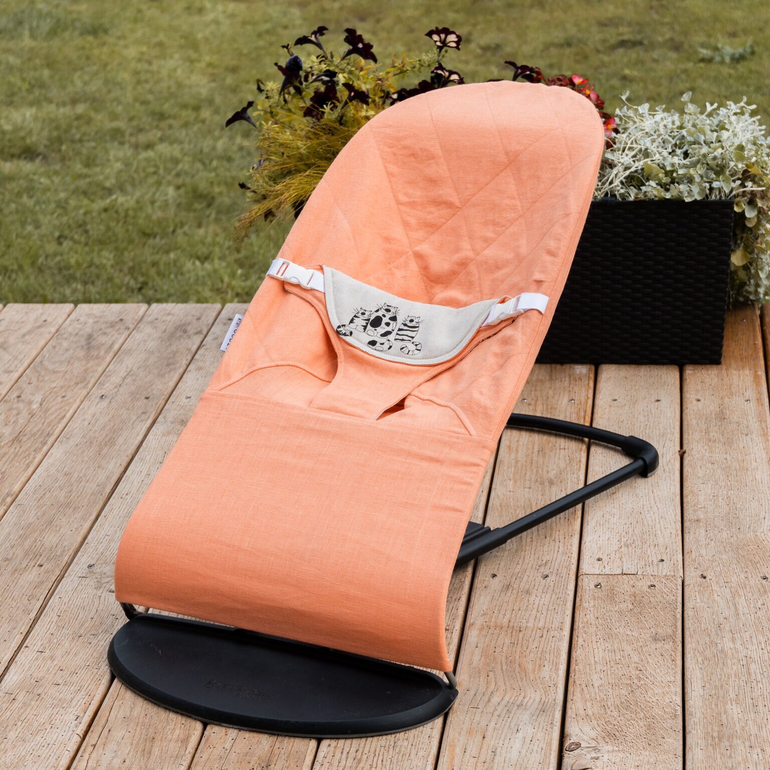 Natural Baby Bouncer Cover Linen Baby Jumper Bouncer Cover Baby Gift