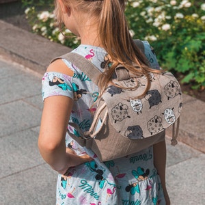 Sac à dos en lin pour enfants | Sac de maternelle pour enfants | Cadeau pour tout-petits | Sac préscolaire pour enfants | Cadeau pour petite fille Cadeau pour tout-petit garçon Sac à jouets