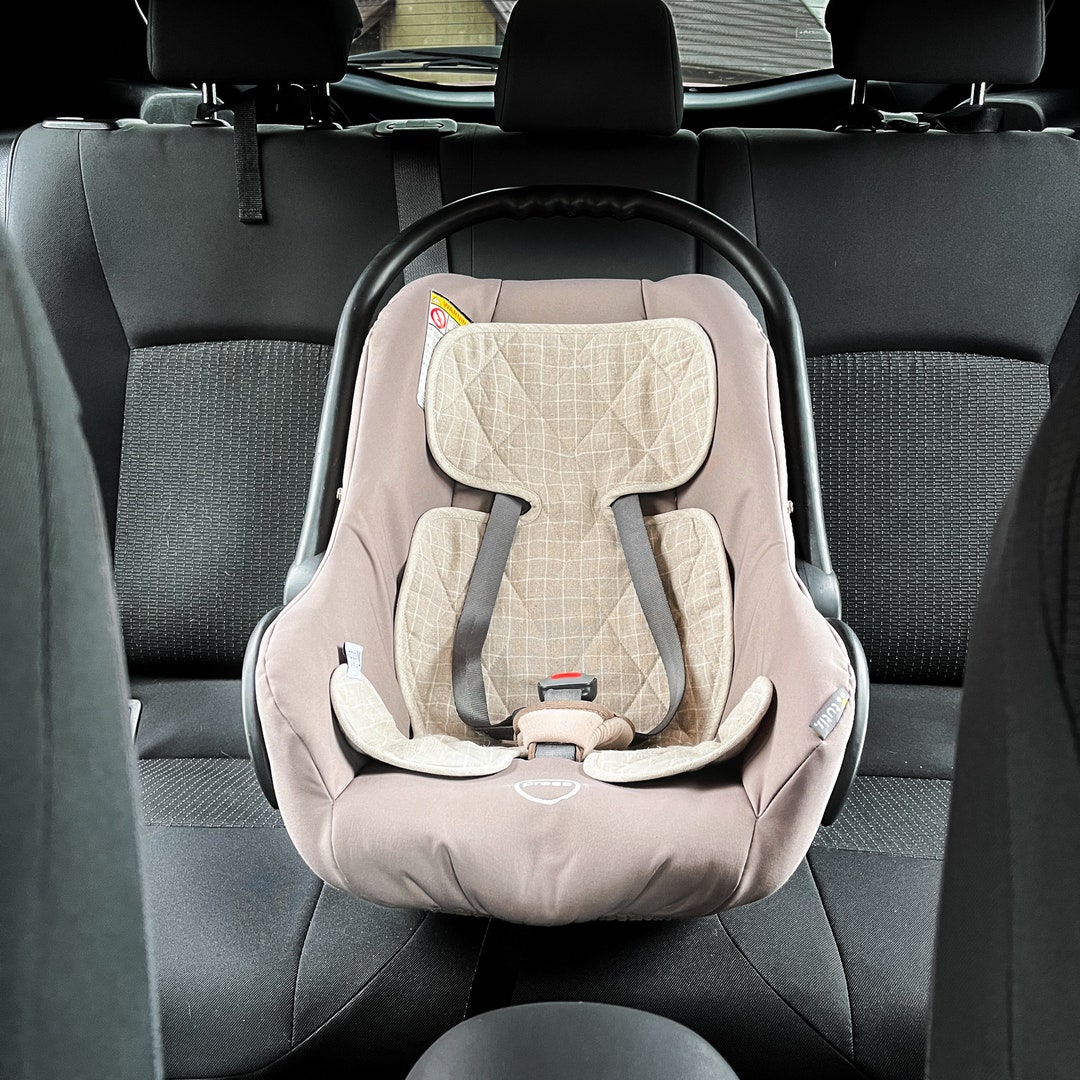 Linen Newborn Car Seat Cover | Infant Car Seat Insert | Car Seat Insert ...