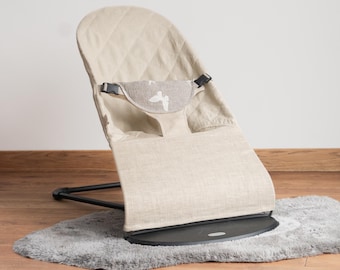 Natural Linen Cover Suitable for Bouncer | Baby Bouncer Seat Cover | New Baby Bouncer Seat Replacement | Baby Gift Idea