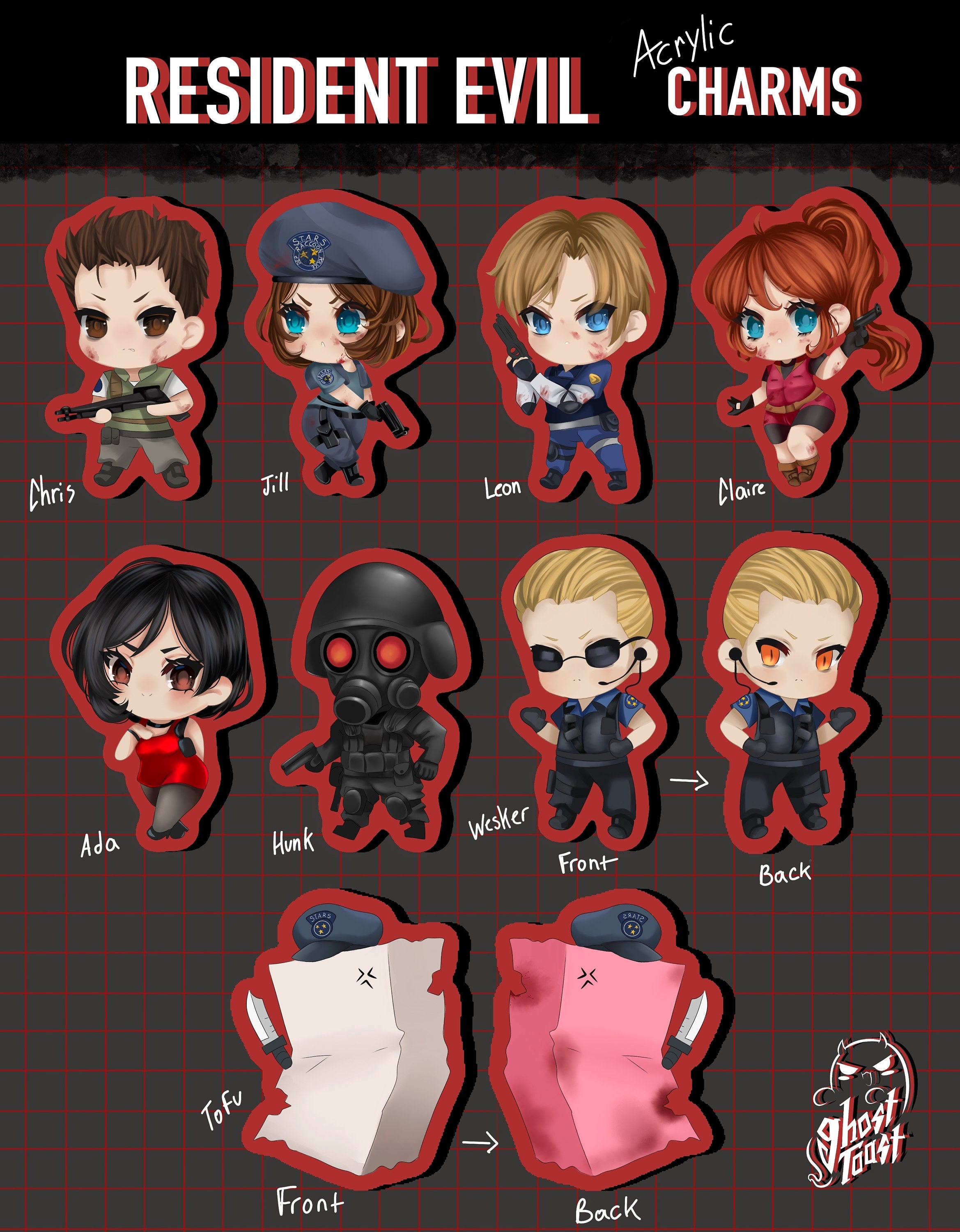 Resident Evil Chibi Stickers 3 Remake/4/code Veronica 