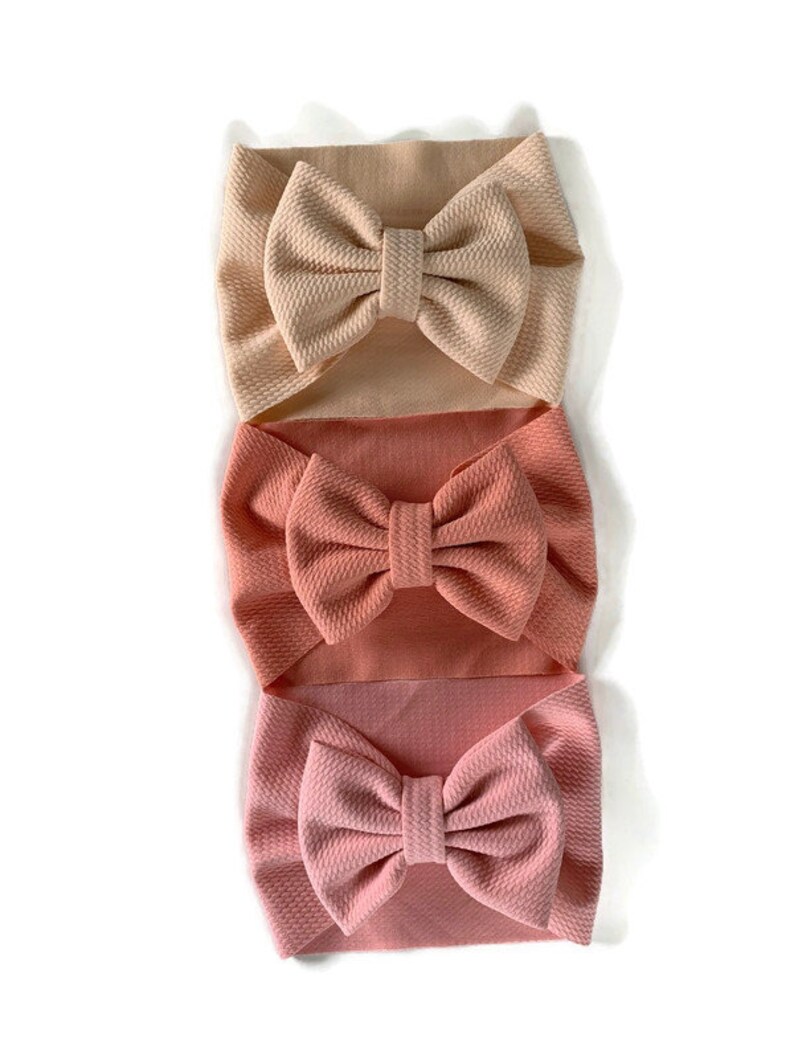 Taupe Bow Headband Large Bows Turban Bows Turban Headwrap Oversized Baby Bows Big Bows 5 Baby Bows Nude