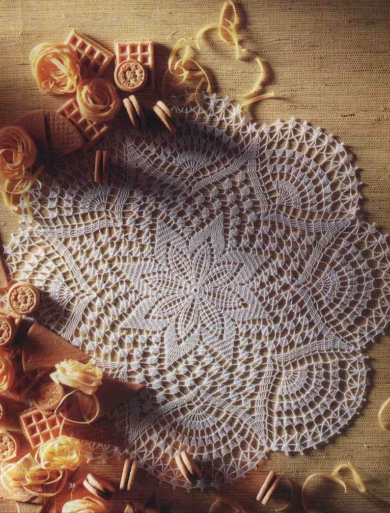 Perimiter Pattern Crochet Doily Pattern, 20 Inch Tablecloth PDF, Easy Diagram (instant ...
