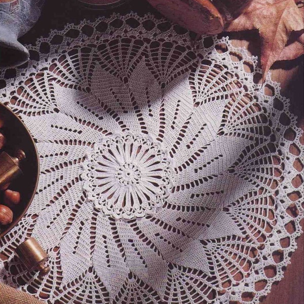 Crochet doily PATTERN, Instant PDF doily, crochet Leaves PATTERN, Ukrainian shop