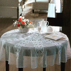 Crochet tablecloth PATTERN, Instant PDF doily, crochet Leaves PATTERN, Ukrainian shop