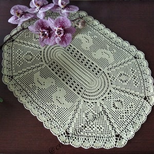 Easter crochet doily, yellow oval doily, chicken doily, Easter decor, Easter chicks, chicken decor, Easter table decor