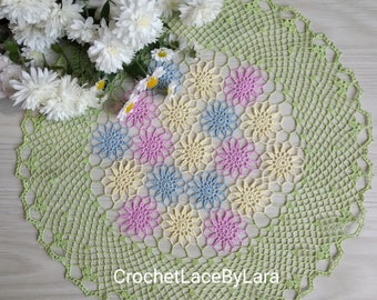 Crochet doily PATTERN, Instant PDF doily, crochet Daisy PATTERN, Ukrainian shop