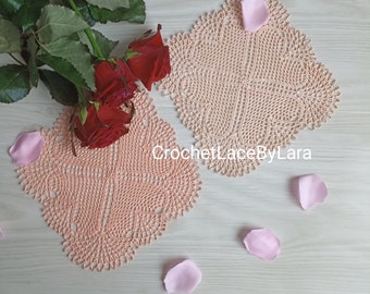 Crochet doily PATTERN, Instant PDF doily, crochet Hearts PATTERN, Ukrainian shop