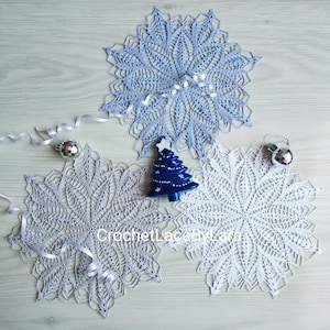 Christmas doilies PATTERN, Christmas decor, crochet PDF instant, Crochet doily pattern, Ukrainian shop
